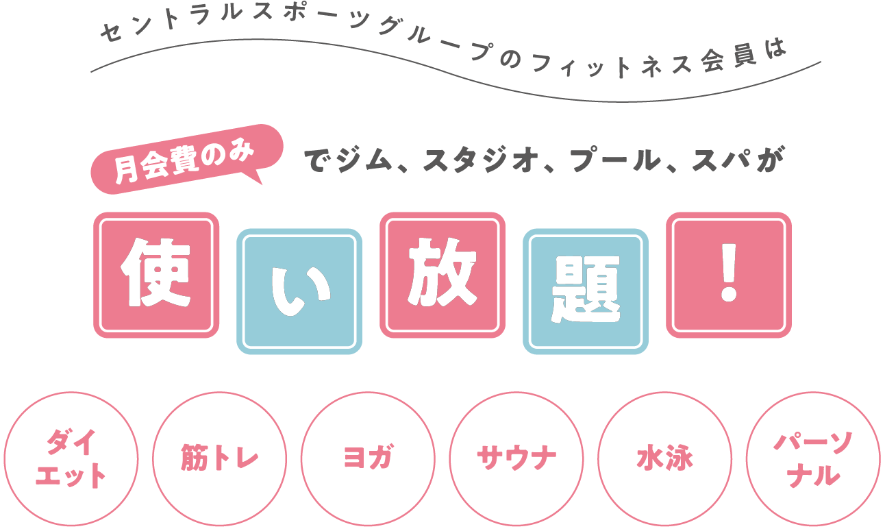 セントラルスポーツグループのフィットネス会員は月会費のみでジム、スタジオ、プール、スパが使い放題!