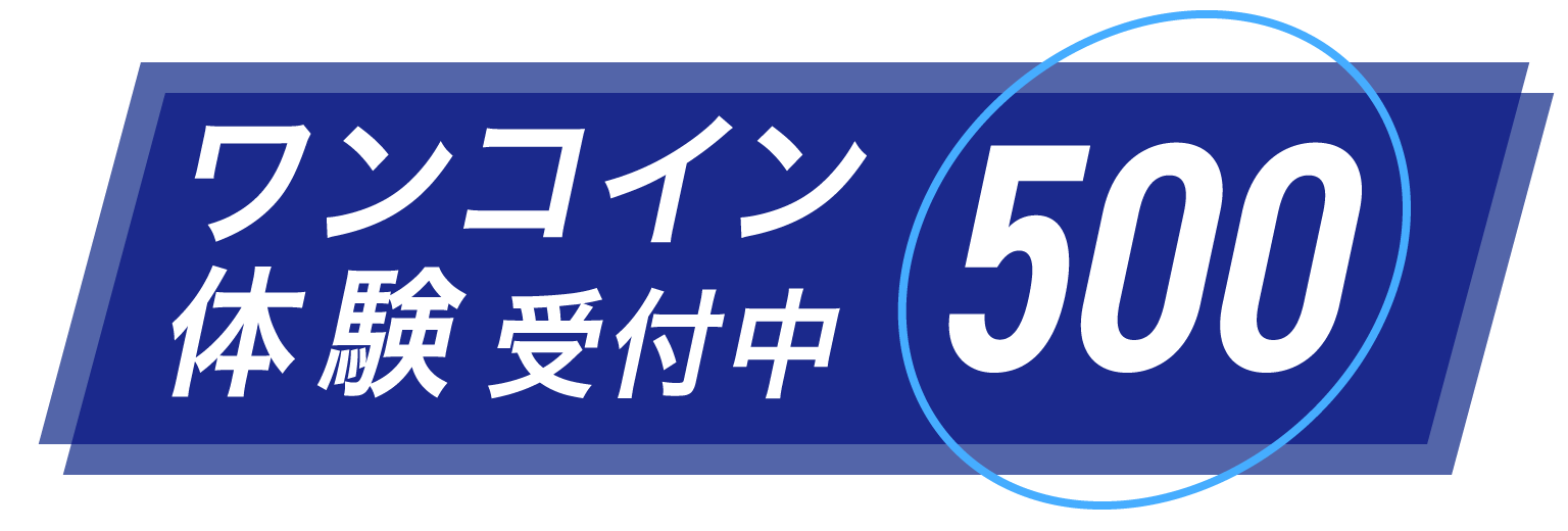 ワンコイン体験受付中
